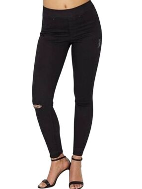 SPANX Distressed Skinny Jeans 'Vintage Black' Size Large